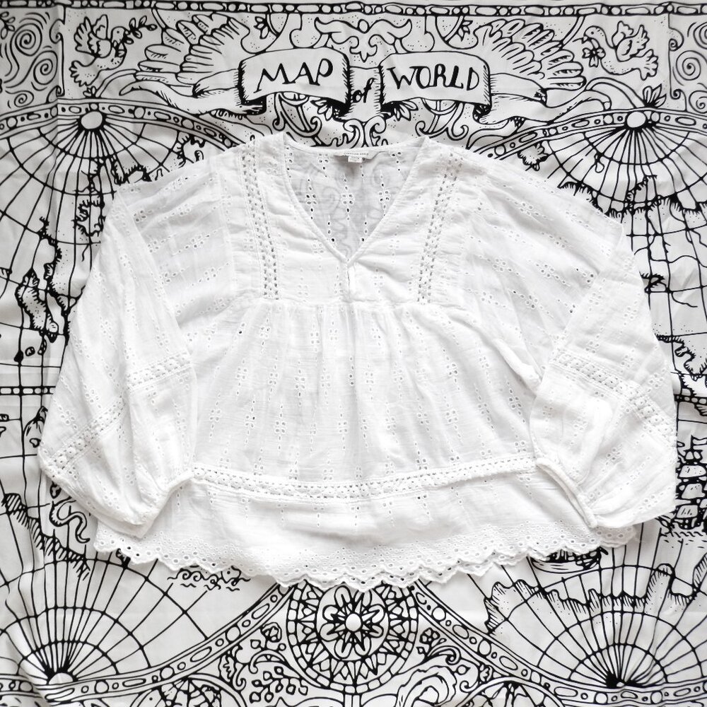 AE || Eyelet Boho Long Sleeve Blouse